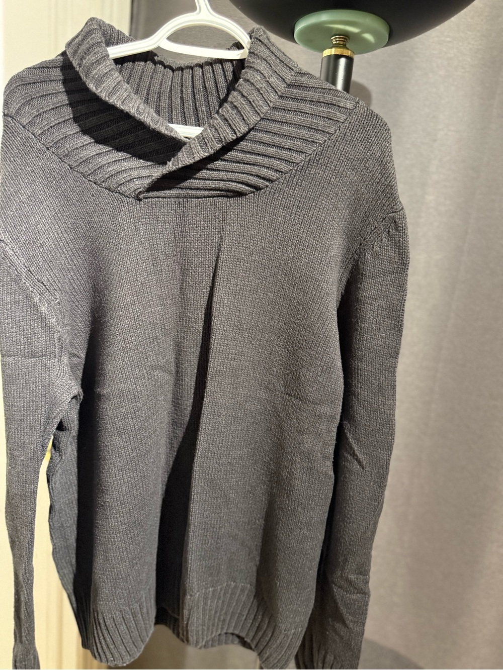 Source Unknown Men's Dark Gray Turtleneck Sweater Kurt Cobain style.